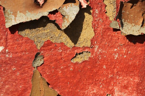 Alte Farbe an der Wand. Ungewöhnlicher Hintergrund