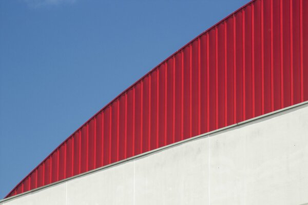 Red textured protrusion on a blue background