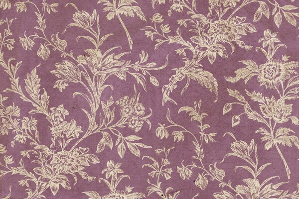 Vintage floral wallpaper with ornament