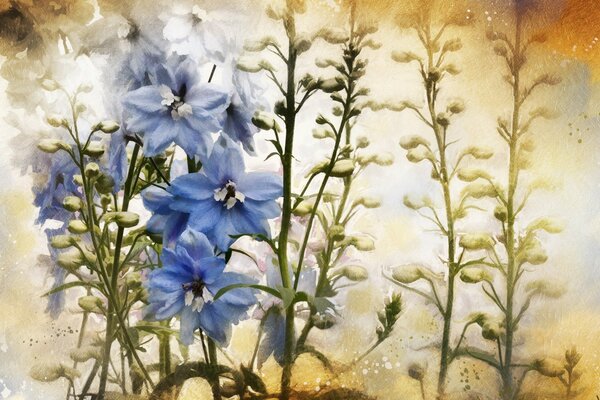 Fleurs sur fond de texture