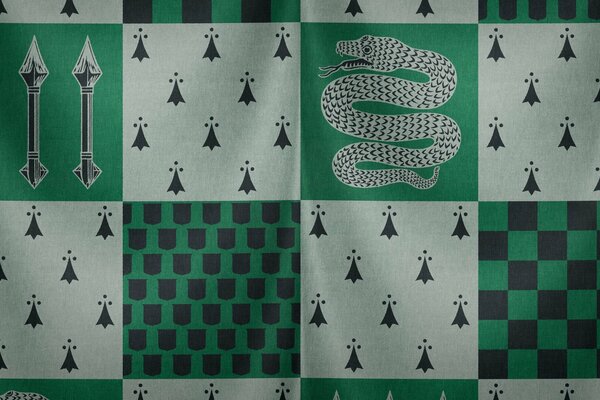 Facultad Slytherin con la imagen de una serpiente