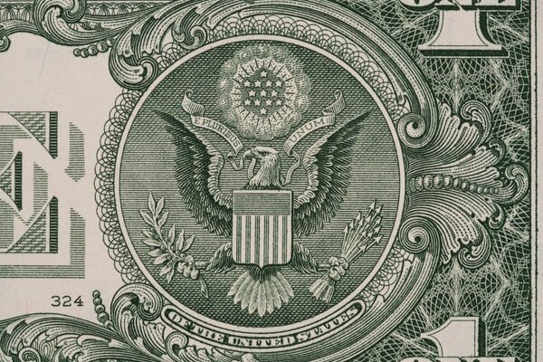 Image of an eagle on dollar paper