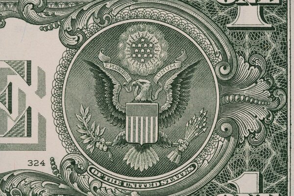 Obraz orła na papierze dolarowym