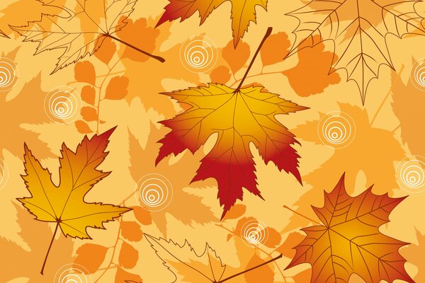 Background with autumn maple leaves