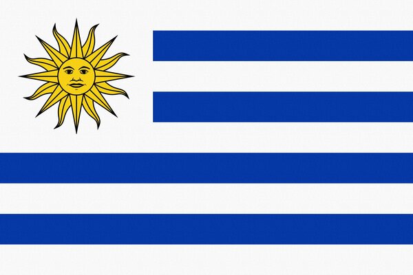 Bandera de rayas uruguaya con sol