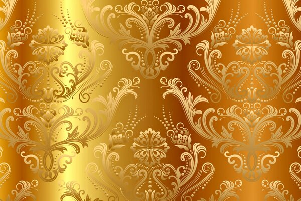 Golden background with flower patterns