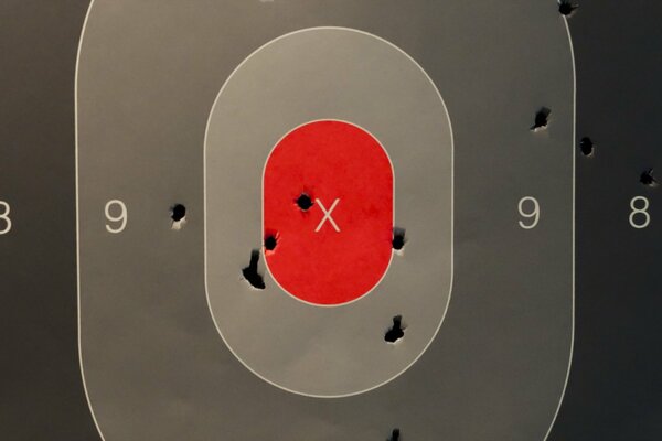 A target with bullet holes