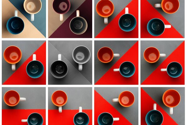 Geometric shapes with cups