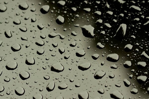 Macro shooting of drops on glass