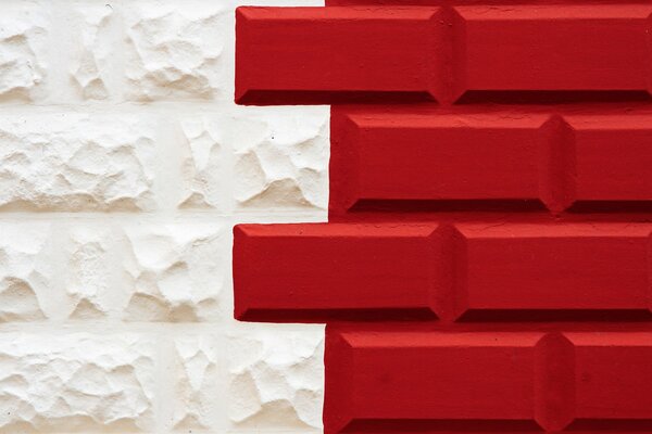 Loft style wall with red and white texture