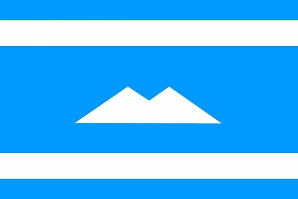 The flag of Balkaria is blue and white on the whole screen