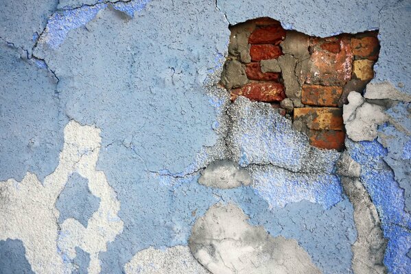 Tekstura niebieskiej ściany z cegły