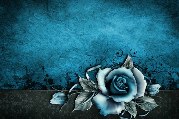 Blue vintage rose texture