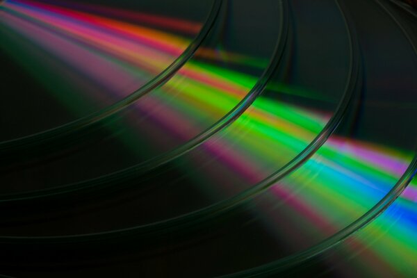 Musik-Discs mit einem auf sie reflektierenden Spektrum