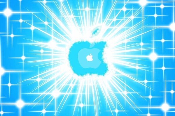 Immagine con logotipo Apple e raggi