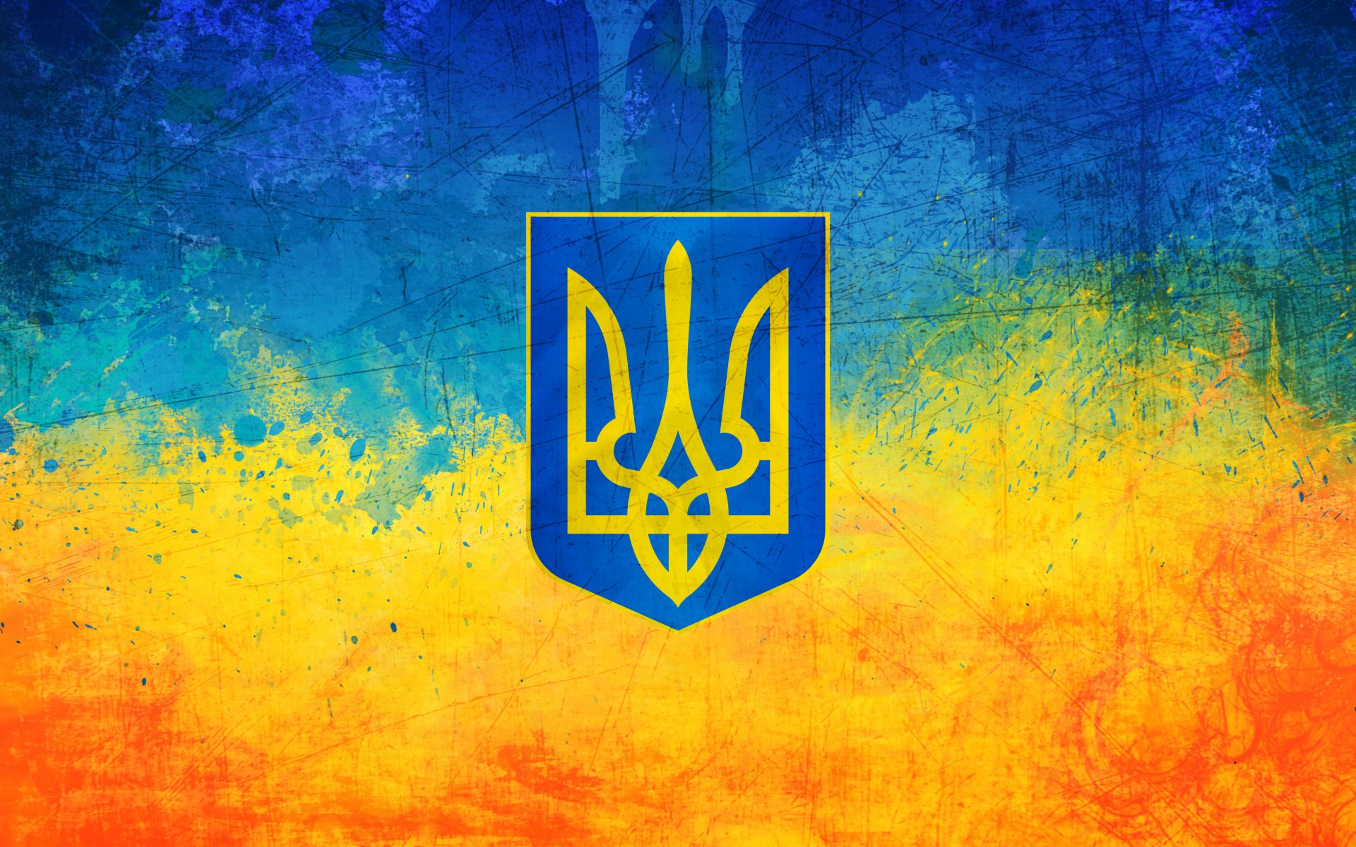 ucraina ucraina bandiera stemma tridente giallo blu