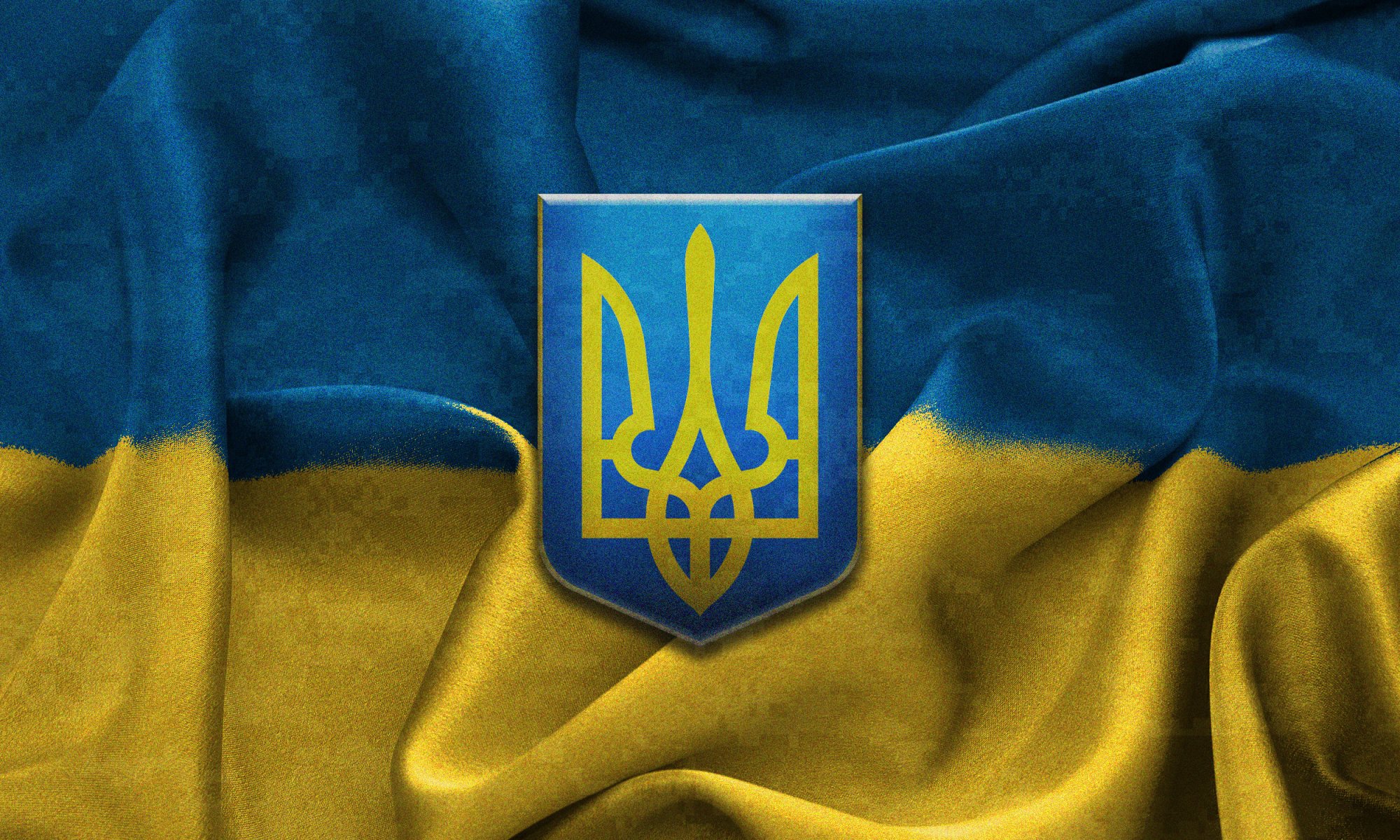 ucraina ucraina bandiera stemma tridente giallo blu