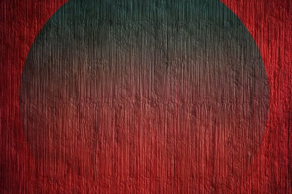 Red background with dark semicircle elements