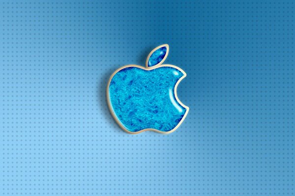 Mac-Emblem auf blauem Hintergrund