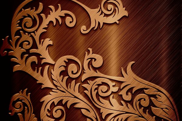 Chocolate-colored pattern on a wooden background
