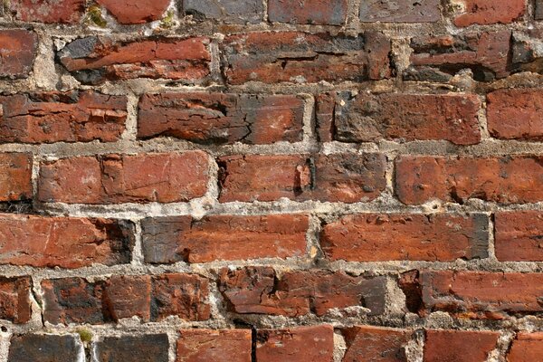 Ancient brown brick wall