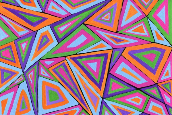 Geometric pattern of colored triangles