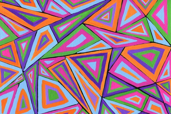 Motif géométrique de triangles colorés