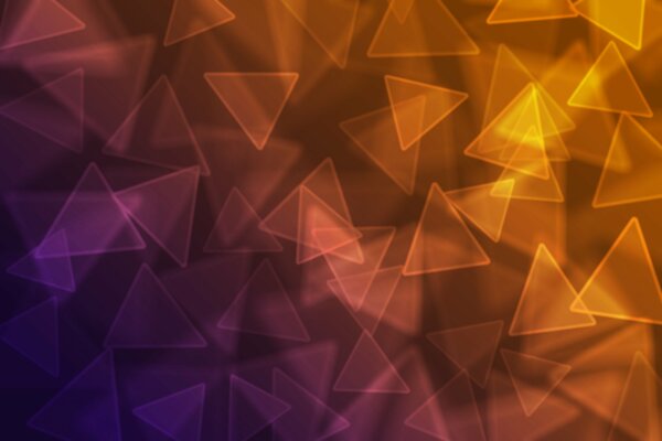 Colored triangles on a bright background