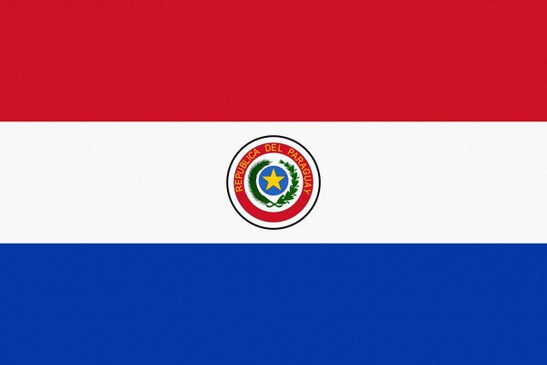 Paraguayische Flagge auf weißem Hintergrund