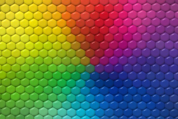 Immagine di esagoni volumetrici arcobaleno