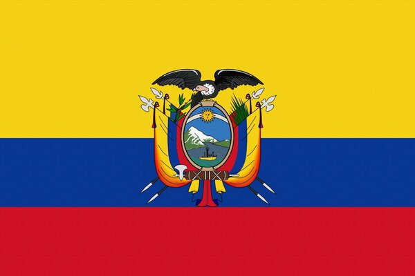 Flag of Ecuador with coat of arms
