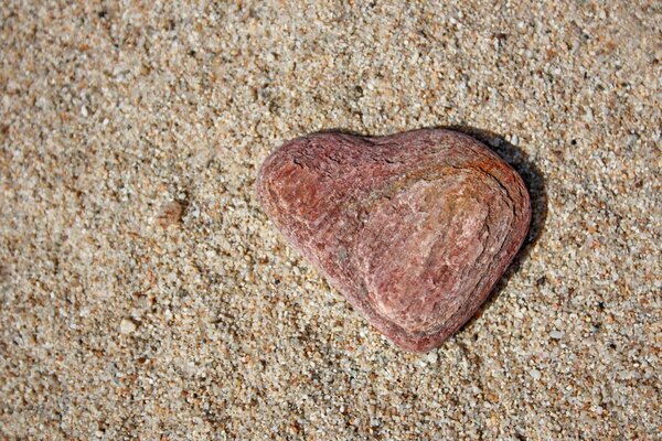 A stone like a heart on the seashore