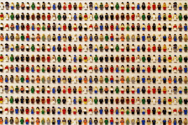 Molti diversi giocattoli lego