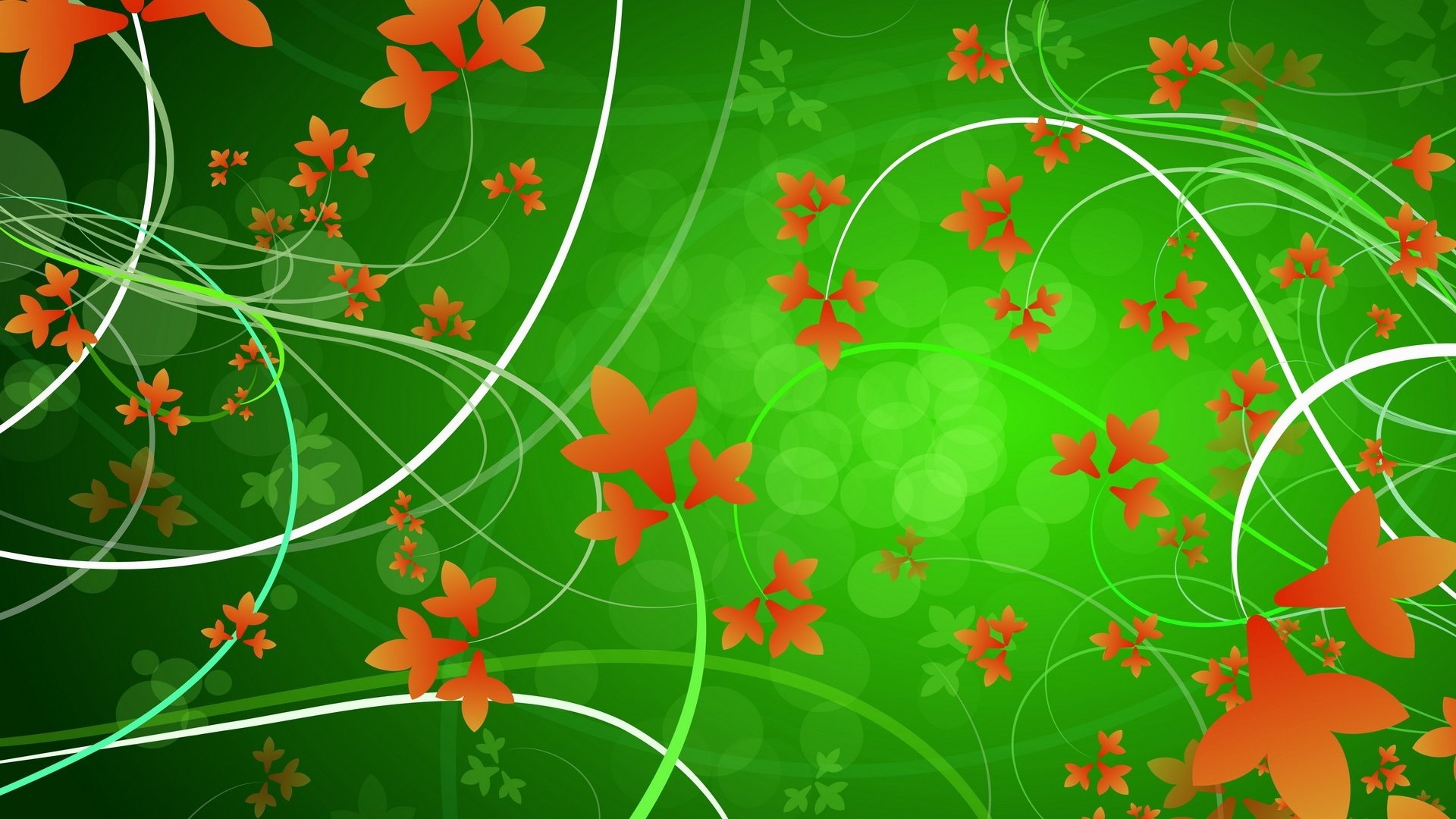 green orange leaves patterns line bends vector following