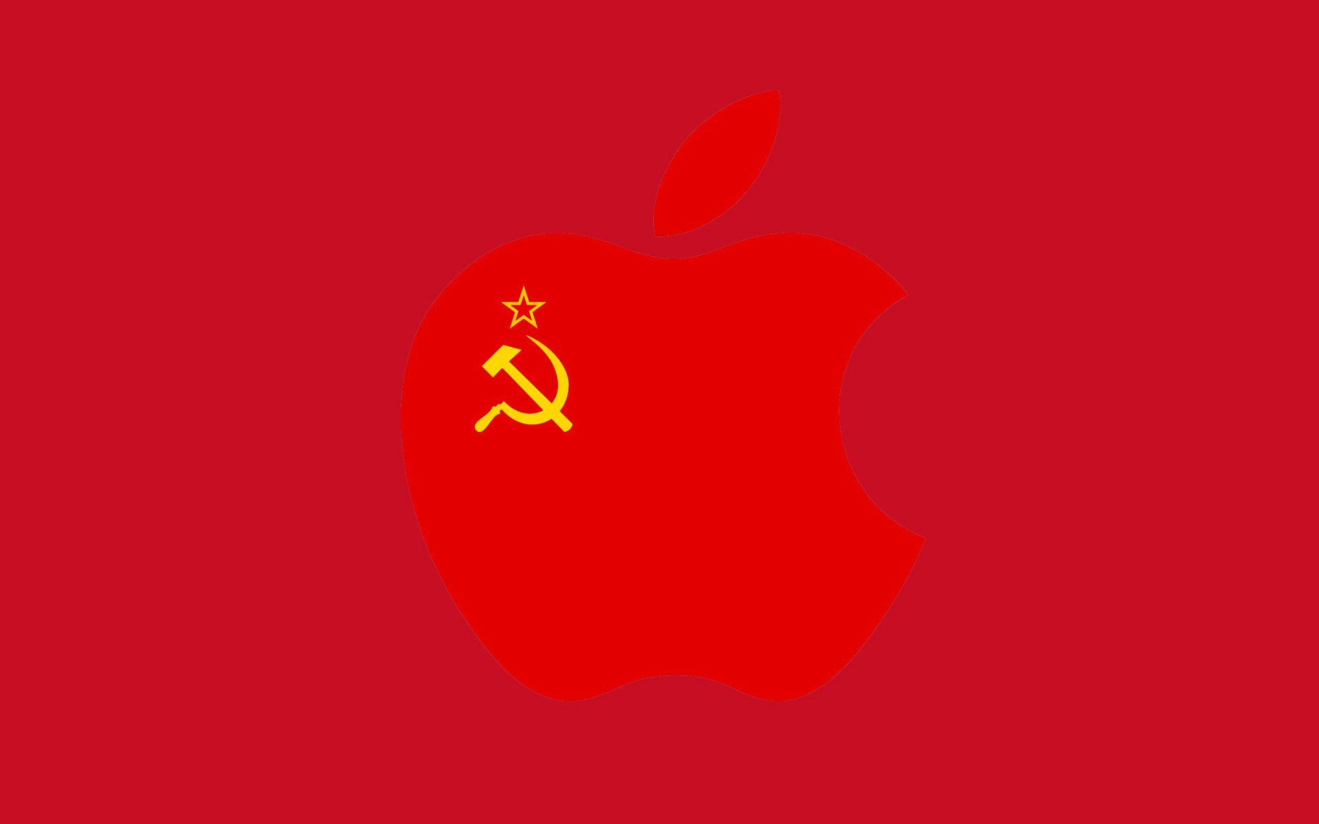 pomme mac ordinateur portable smartphone gadget faucille marteau drapeau urss silhouette emblème étoile