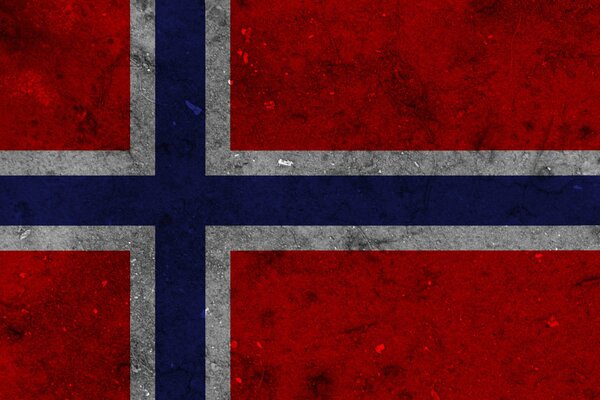 Norwegen Flagge mit Marmor Textur