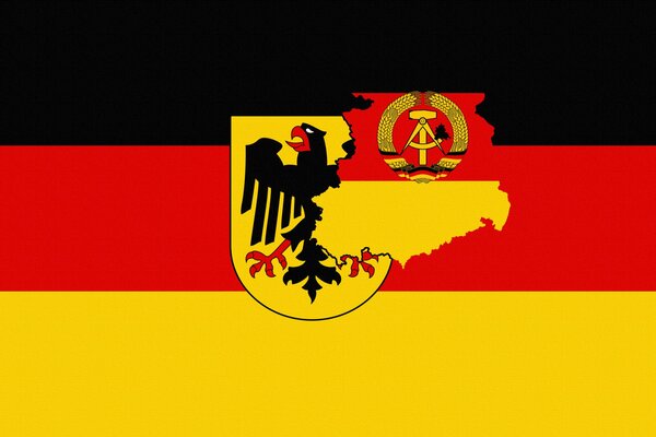 Flag of Germany with coat of arms and eagle