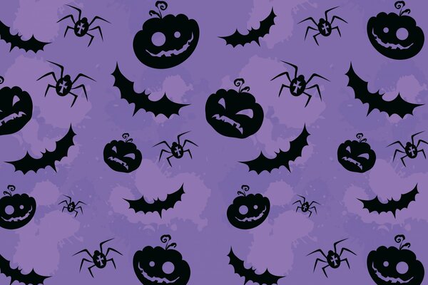 Bats, spiders and Halloween pumpkins