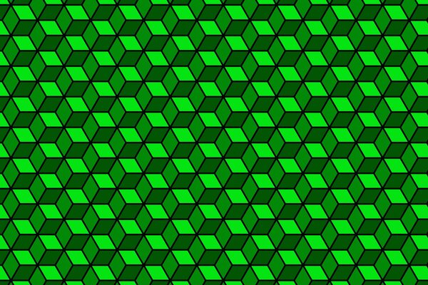 Abstraction three-dimensional green cubes