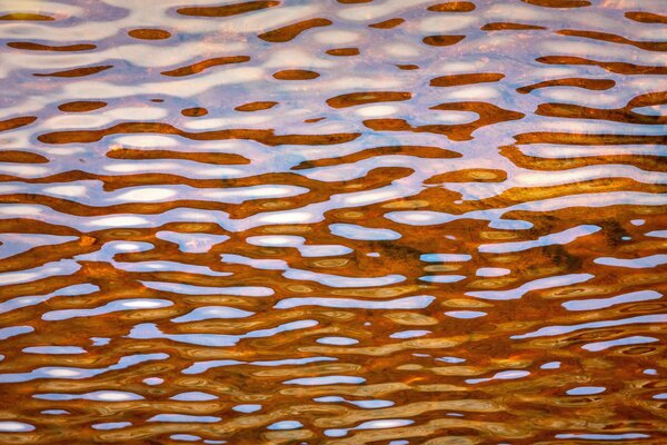 Ripples and glare on clear water