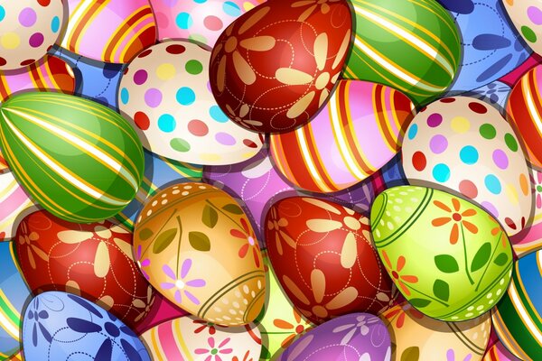 Background with painted Easter eggs