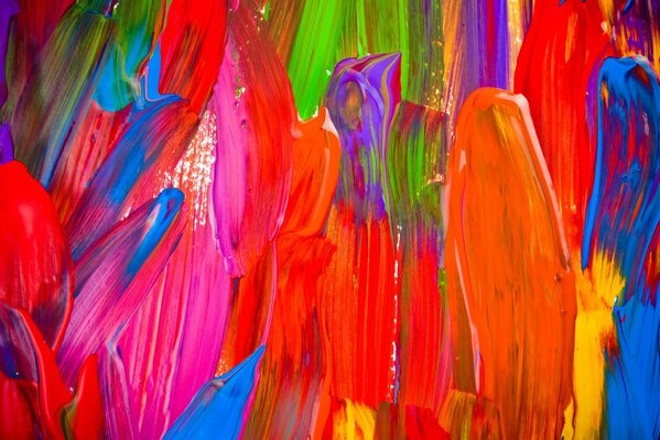 Coups de peinture multicolores sur toile