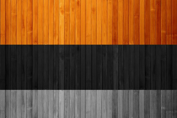 Tricolore en planches marron, noir et gris