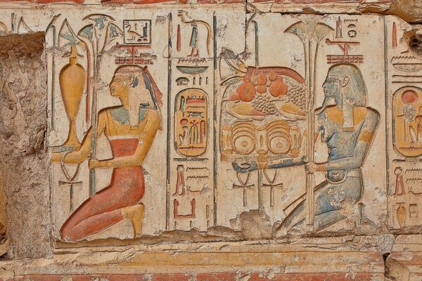 Mur dans le style antique de l Egypte