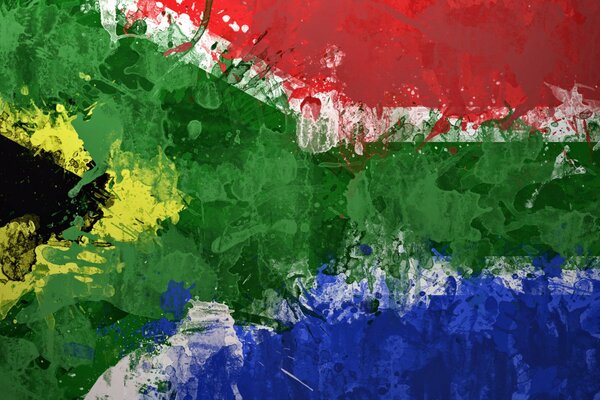 Colorful flag of South Africa