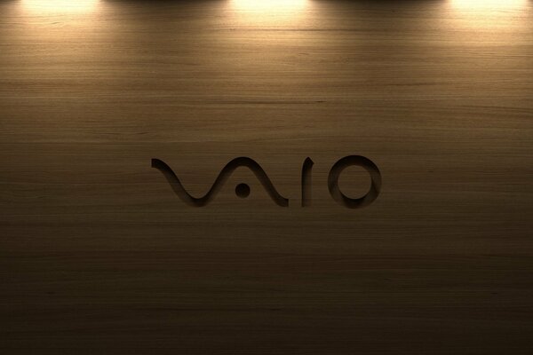 Logotipo de VAIO con textura de madera