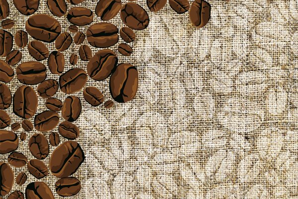 Coffee beans fabric burlap