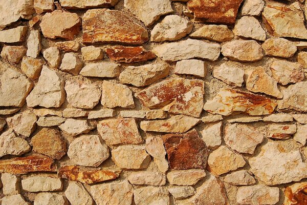 Pared de bloques de piedra