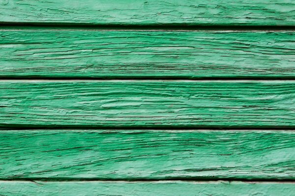 Стена из деревянных зелёных досок
