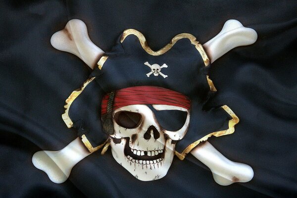 Bandera pirata con la imagen de Jolly Roger